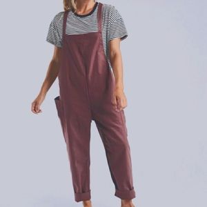 Mod Ref The Arlo Overalls Jumpsuit Purple Mauve Sm